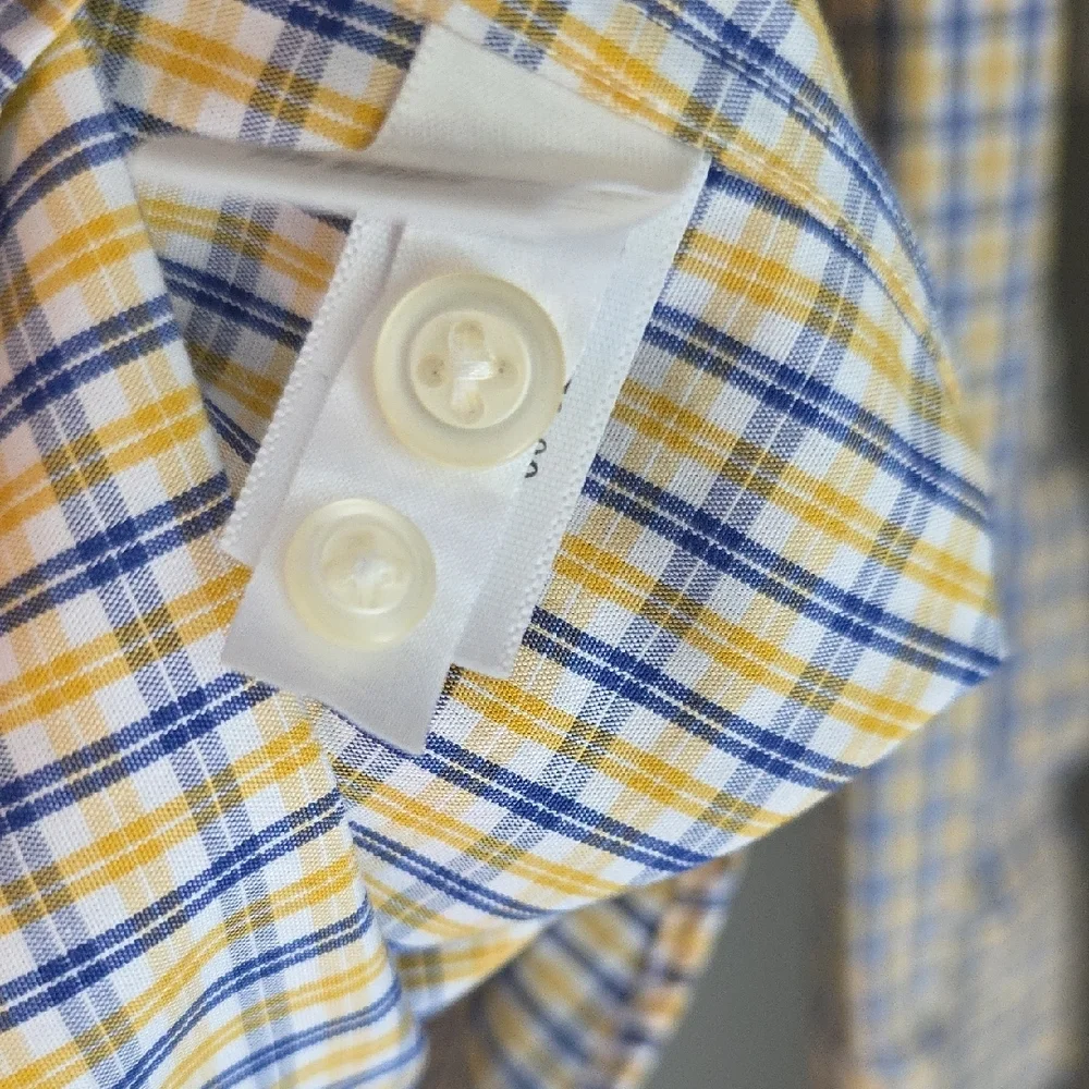 Banana Republic Blue and Yellow Button Down Shirt Size XL